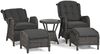 osoltus Sandy Stone Set Alu Korbsessel Ohrensessel Anthrazit verstellbar 5 tlg. Bild 3