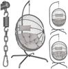 oyajia Hängesessel Hängeschaukel mit Kissen, höhenverstellbar (Hängesessel mit Gestell und extra dickem Kissen, bodenschonend und faltbar, Belastbarkeit 120 kg), Hängeschaukel für Indoor und Outdoor Bild 1