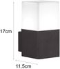 Eckige LED Außenwandlampe 2er Set Anthrazit IP44 - Außenbeleuchtung für Haus Bild 4