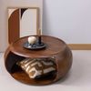 Couchtisch Cole aus Mangoholz, organisches Design, modern, braun, abgerundete Kante, Ø 72 cm Bild 2