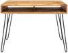 Industrie-Look Schreibtisch ALIA 100cm grau Mangoholz Metallbeine Bild 5