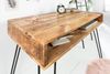Industrie-Look Schreibtisch ALIA 100cm grau Mangoholz Metallbeine Bild 2