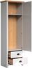 Home affaire Garderobenschrank Herzwill Kleiderschrank, grau, Eiche, Kleiderstange, B/H/T ca.: 65/201/41 cm Bild 3