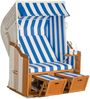 SunnySmart Garten-Strandkorb Rustikal 250 BASIC 2-Sitzer weiß/blau PVC-Stoff Bild 3