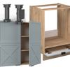 Eckküche Fame-Line Hellblau-grau/Goldkraft Eiche 190 x 60 cm , AP Marmor Vicco Bild 4