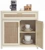 VASAGLE Küchenschrank im Boho-Stil, Türen Rattan-Optik, Sideboard, verstellbare Ablage, Schublade, Wohnzimmer, beige Bild 5