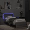 vidaXL Bettgestell mit Kopfteil und LED-Leuchten Grau Sonoma 90x200 cm 838811 Bild 4