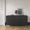 Selsey 'Vellore' Sideboard 3-türig, schwarz mit schwarzem Gestell, ca. 83 x 154 x 39 cm Bild 2