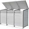Mülltonnenverkleidung Grau/Weiß Anbaubox 2x 120L oder 240L Gartenbox Zinkdach Bild 3