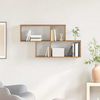 vidaXL Wandregal mit Regal Wandmontiert Braun Holzwerkstoff 869195 Bild 4