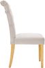Esszimmerstühle, Samt, 6er Set mit Eichenbeinen & Knopfdetails, 100 x 63 x 43, Beige Bild 5