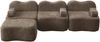 3-Sitzer Sofa 288×167×70 cm aus Samt rahmenlos modular mit 1 Ottomane, braun Bild 5
