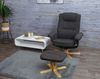 Relaxsessel M56, Fernsehsessel TV-Sessel mit Hocker, Stoff/Textil, FSC®-zertifiziert ~ dunkelgrau Bild 2