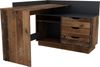 byLIVING Winkelschreibtisch BELFAST / Rechts oder Links montierbar / 3 Schubkästen / Old Wood-Optik - anthrazit /Bürotisch / Eckschreibtisch / Schreibtisch / B 129, H 83,5, T 105 cm Bild 4