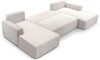 AX LIVING Ecksofa Weiß mit Schlaffunktion – Catea U Cord Wohnlandschaft 364 cm Bild 4