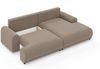 Ecksofa Lounge Schlaffunktion Bettkasten moderne L-Couch Ecke Rechts Hellbraun Bild 3