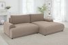 Ecksofa Lounge Schlaffunktion Bettkasten moderne L-Couch Ecke Rechts Hellbraun Bild 2