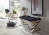 Sitzbank Chesterfield Samt Schwarz 90x46x44cm Metallgestell Modern Bild 5