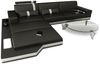 Couch Messana L Form in Leder - Echtleder - schwarz-weiß - Links Bild 1