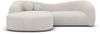 Ecksofa Murcia L Form aus Samtstoff - Boucléstoff - pearl - Links Bild 1