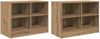 vidaXL Bettschrank 2 pcs Artisan-Eiche 66 x 33 x 48 cm Holzwerkstoff 893730 Bild 4