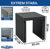 DanDiBo Lamellenhocker Hocker Metall Schwarz Eckig BASE Massiv 32 cm Modern Beistelltisch Lamellen Bild 2