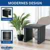 DanDiBo Lamellenhocker Hocker Metall Schwarz Eckig BASE Massiv 32 cm Modern Beistelltisch Lamellen Bild 3