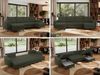 U-förmige Ecksofa, XXL Universalecke mit losen Kissen zum Wohnzimmer, Bettkästen und Schlaffunktion, schwarze Metallbeine - AXEL U - Grün Boucle Bild 2