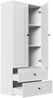 Badezimmer Hochschrank XL Cottage 176x80cm Weiß hochglanz : Weiss hochglanz Bild 2