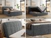 Boxspringbett DAGOS 180 x 200 cm mit Kopfteil, Lattenrost und Stauraum – Doppelbett mit Matratze & Topper Visco , stabile Konstruktion, Bettkasten, modernes Design - Grau Schenille grob gewebt - H4 Bild 2