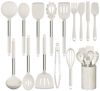 OKWISH Kochbesteck-Set 15er Küchenhelfer Set Kochgeschirr Küchenutensilien Küchengerät Küchen (Gesund Silikon Kochset Antihaft Hitzebeständig mit Utensilienhalter, 15-tlg, Silikonspatel, Kochlöffel, Utensilien-Set, BPA-frei, Kochutensilien), Spülmaschi... Bild 2