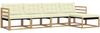 vidaXL Outdoor-Sofagarnitur mit Kissen 5 pcs Weiß und Creme 3388576 Bild 2