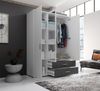 Kleiderschrank >Ivar< in Weiß Abs. Graphit - 125x190x51cm (BxHxT) Bild 3