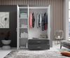 Kleiderschrank >Ivar< in Weiß Abs. Graphit - 125x190x51cm (BxHxT) Bild 4
