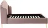 Vente-unique - SAGALI Bett SamtStoff Puderrosa - B 203 cm x H 126 cm x L 158 cm Bild 5