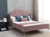 Vente-unique - SAGALI Bett SamtStoff Puderrosa - B 203 cm x H 126 cm x L 158 cm Bild 2