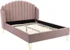 Vente-unique - SAGALI Bett SamtStoff Puderrosa - B 203 cm x H 126 cm x L 158 cm Bild 3