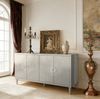 Aufbewahrungsschrank, MDF mit 4 Türen, 152 x 40 x 82,5 cm, Champagner Bild 1