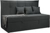 Kinderbett BANCO, Boxspringbetten für Kinderzimmer, Jugendbett, Einzelbett mit Matratze - Dunkelgrau Stoff - Topper Visco Bild 4