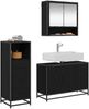 vidaXL Badezimmermöbel-Set 3 pcs Schwarz Eichen-Optik Holzwerkstoff 3402410 Bild 3