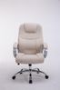 Bürostuhl SYDNEY Stoff - 113x66x70, Creme Stoff Metall in Chromoptik Gestell ergonomische Bürostühle Homeoffice Stuhl mit Rollen Bild 2