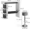 Bartisch-Set Dana Weiß 108 x 50 cm mit 2 Barhockern Vicco Bild 3