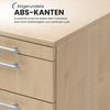 bümö basic Rollcontainer mit Schubladen, Container aus Holz in Buche - Rollwagen für's Büro als Schreibtisch Unterschrank, Bürocontainer od. Schreibtischcontainer mit Relinggriffe, 1606-6-6-RE Bild 5