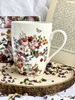 DUO FLORAL Klassischer Becher 350 ml VINTAGE FLOWERS WHITE New Bone China Porzellan Bild 4