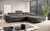 Designer Sofa Calvera mit Schlaf- und Klappfunktion Anthrazit Samt Rechts Bild 2