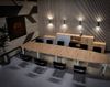 Rheinland Möbel Konferenztisch KONTI 520x130 cm – ovaler Besprechungstisch in Ahorn mit weißen Rundrohrfüßen & 2 Kabelauslässen, erweiterbarer Meetingtisch für 16–18 Personen, moderner XXL-Tisch fürs Büro Bild 4