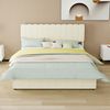 Modern Minimalist Upholstered Bed, 160x200 cm, Beige, Multi-Functional Bedroom Furniture with Soft and Comfortable Headboard, High-Profile Storage Base with Gas Lift Mechanism, Mattress Not Included. Bild 2