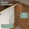 Planetmöbel ARIA Spiegelschrank Bad mit Beleuchtung 70 cm breit | Badschrank hängend mit Spiegel | Gold Eiche, mit Leuchte und Steckdose, Spiegelschrank Gäste WC 70 x 70 x 16 cm Bild 3