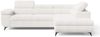 GRAINGOLD Ecksofa L-Form Argon L, Couch mit Wellenfeder, mit Schlaffunktion und Bettkasten, Cord-Stoff, Creme, Rechts Bild 2
