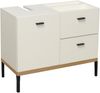Waschbeckenunterschrank >Coco< in Asteiche Dekor / weiss - 79x63x38 (BxHxT) Bild 1